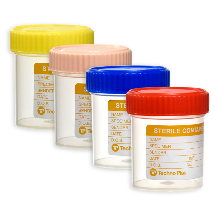 70ml Sample Containers. Labelled. Polypropylene. Sterile